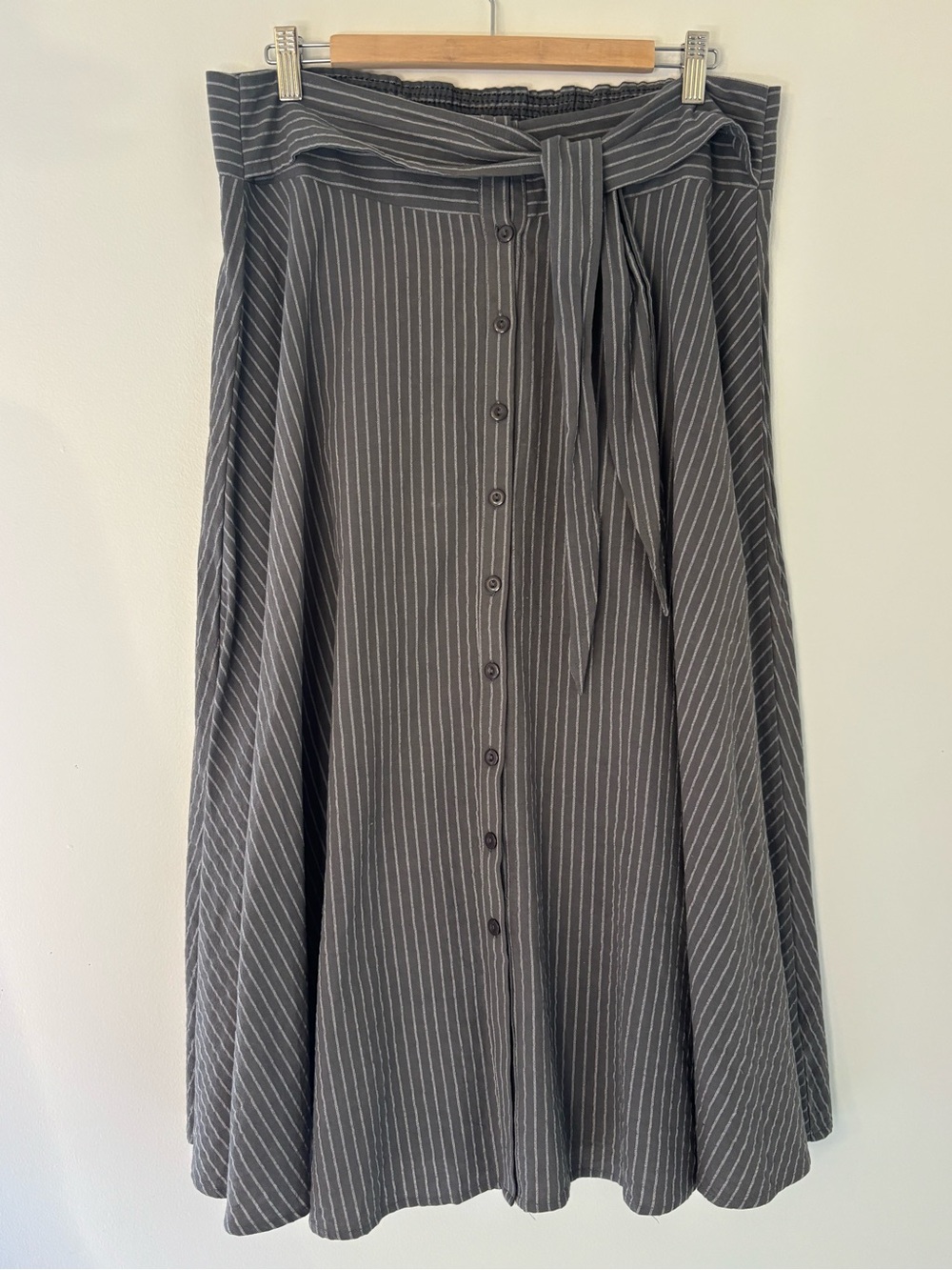 Grade & Gather Pinstripe Midi Skirt